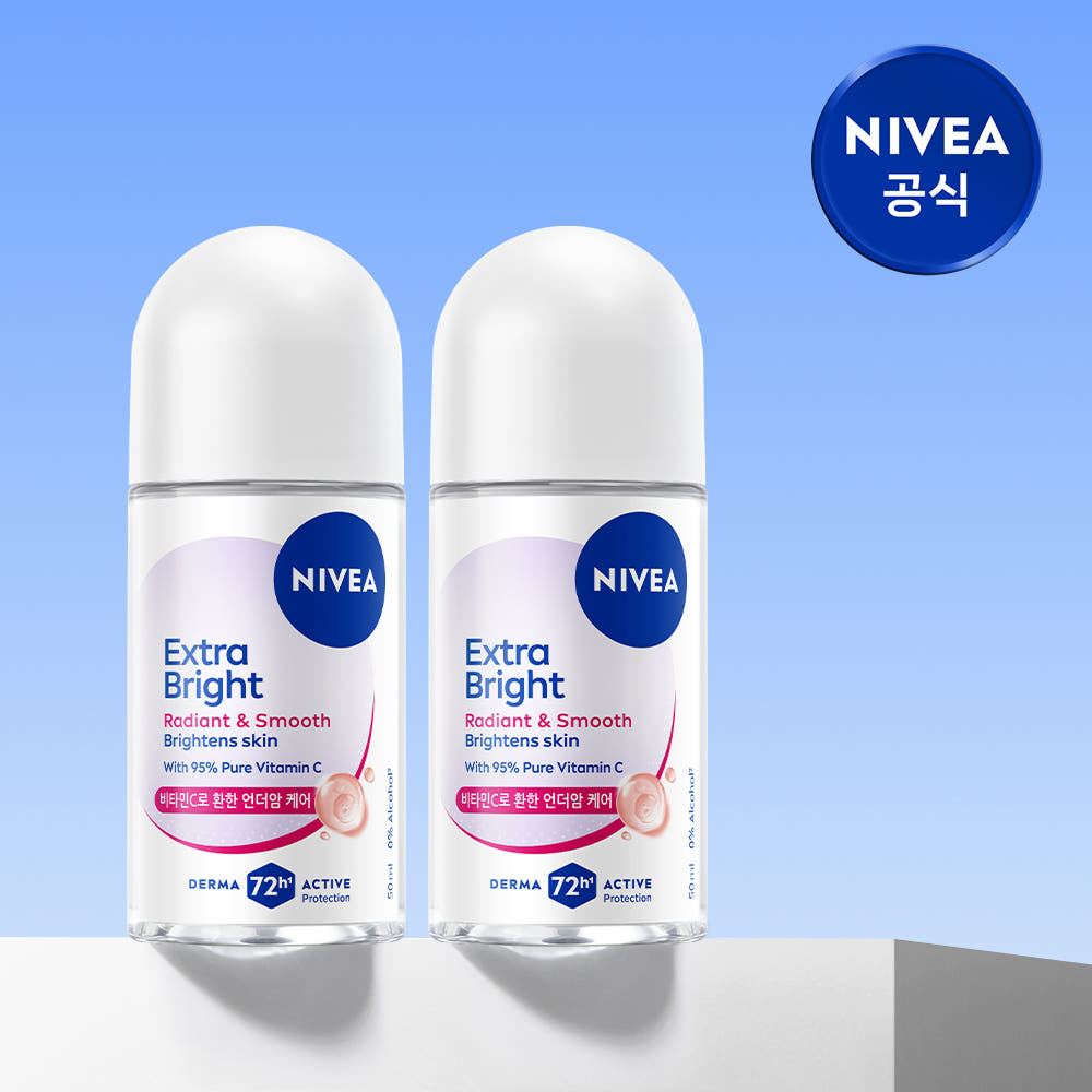 니베아 데오드란트 롤온 엑스트라 브라이트 50ml 2개 가격 추이 니베아 브랜드샵 니베아 데오드란트 롤온 엑스트라 브라이트 50ml 2개 - 최저가 11,900원