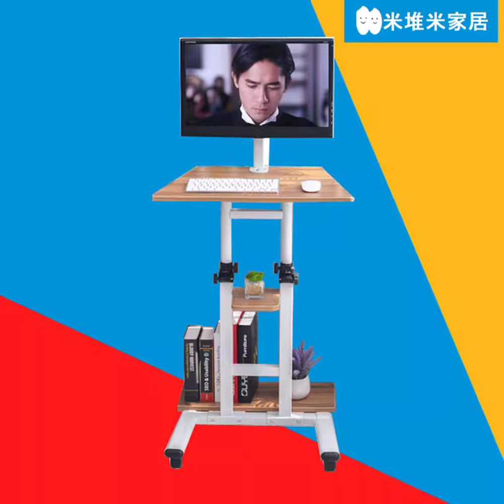 컴퓨터 카트 높이조절 프린터 트롤리 책상 병원용 앤틱 오크 리본 - 상세 이미지 2