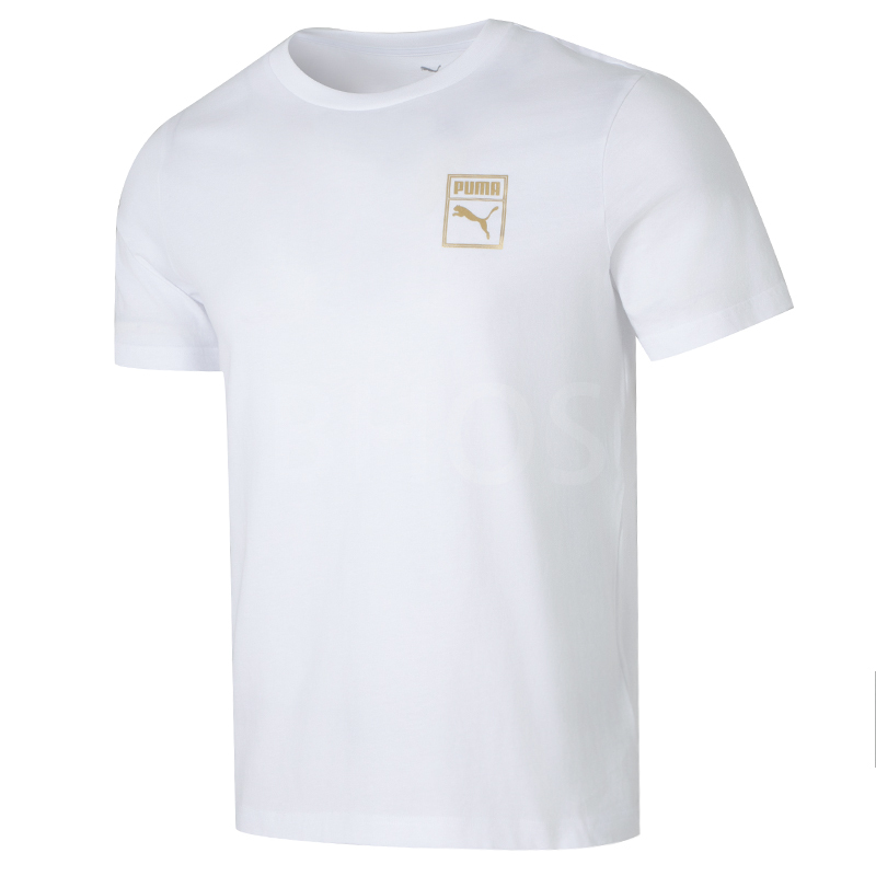 푸마 ESS METALLIC Logo 화이트 티셔츠