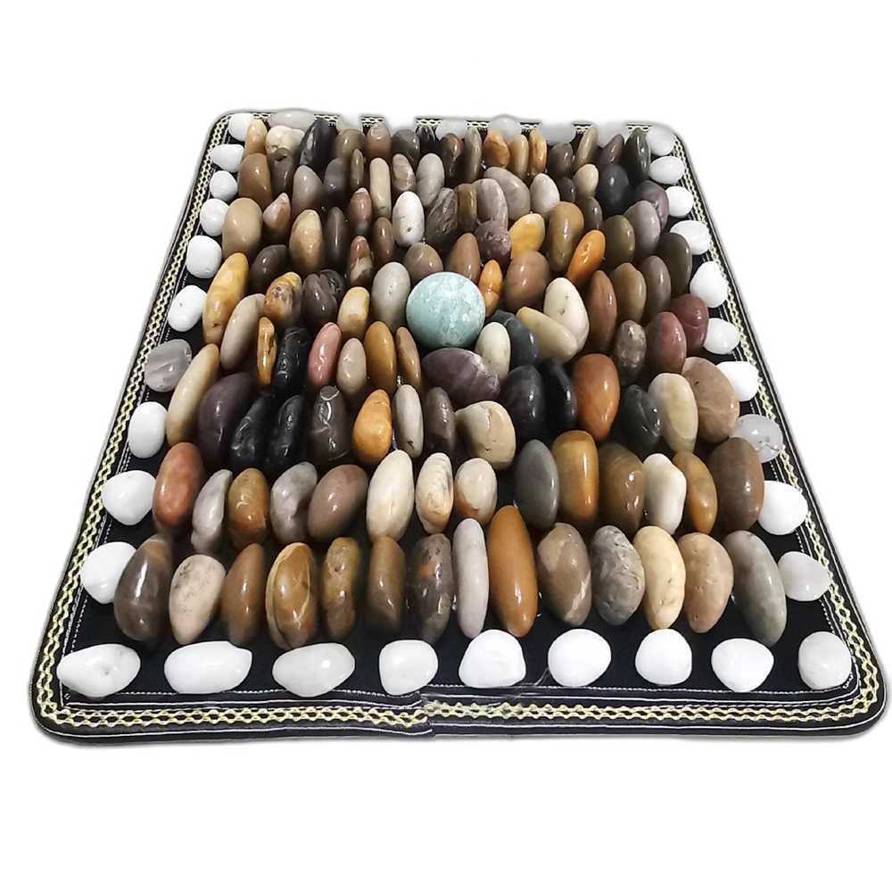 발지압 매트 판 밟기 발바닥 지압점 자갈 돌 마사지 A타입 40x50cm - 상품 이미지