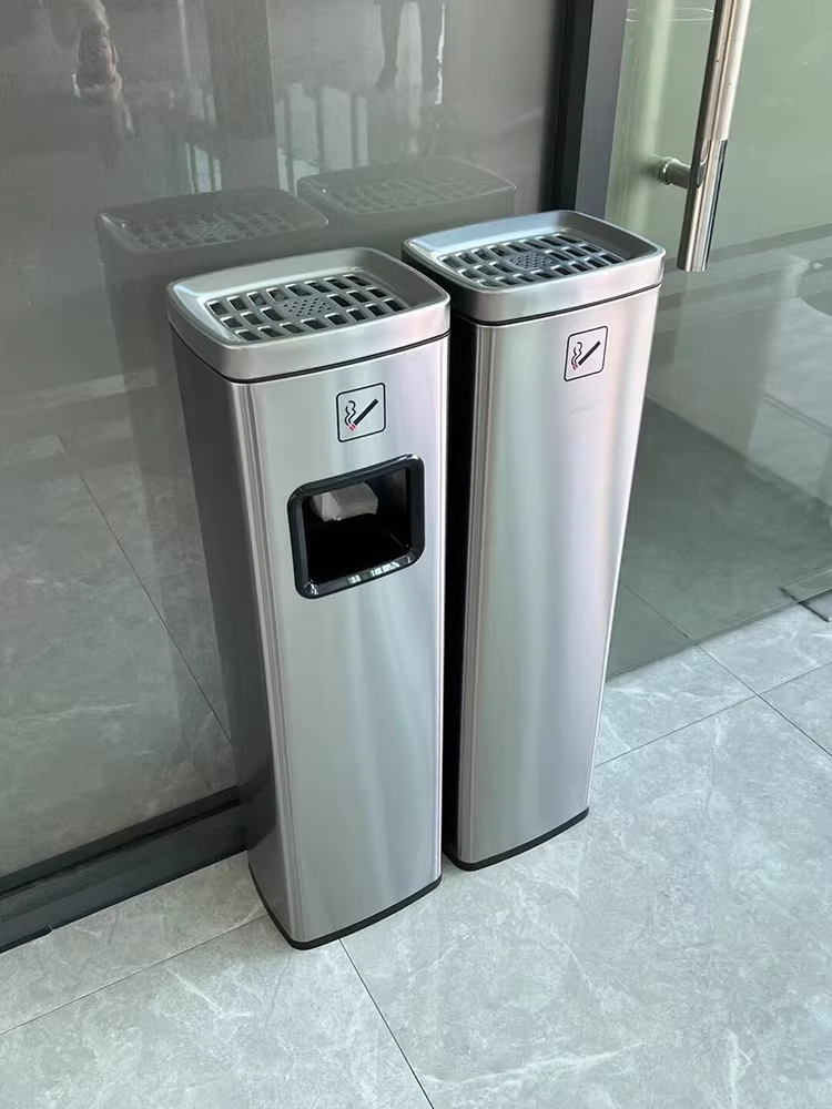 야외용 대형 재떨이 흡연실 휴지통 겸용 스탠딩 꽁초통 A형 이미지 6