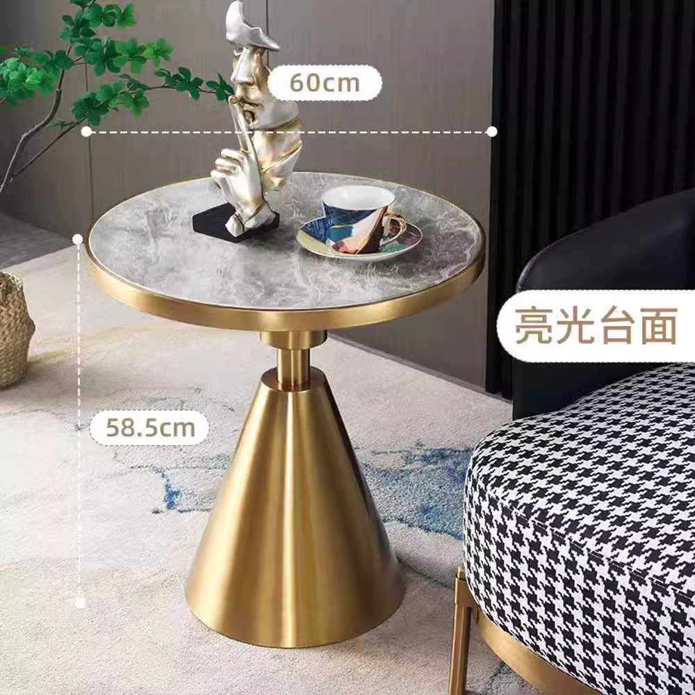 원형 테이블 사이드 카페 호텔 레스토랑 라운지 탁상 검은색 + 하얀 50cm - 상세 이미지 5