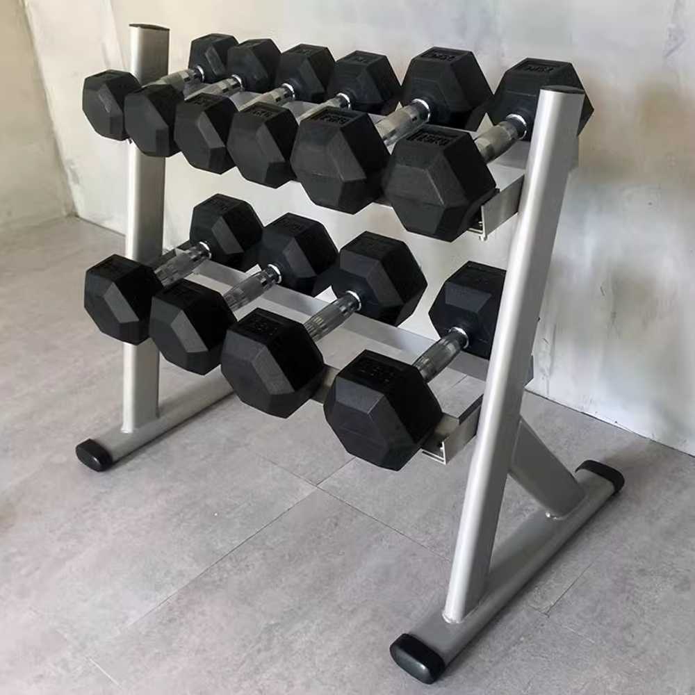 덤벨 정리대 진열대 랙 다이 받침대 아령 거치대 헬스 거치대+덤벨75kg+바벨50kg - 상세 이미지 3