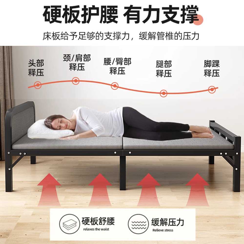 접이식 철제 침대프레임 조립 원룸 폴딩 거치대 싱글 70cm - 상세 이미지 3
