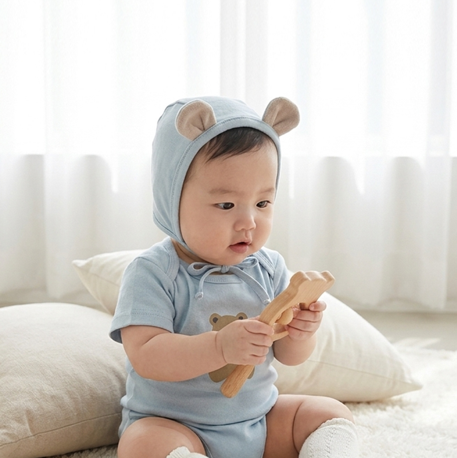 신생아출산선물 모던코지 큐트 베어 바디슈트 세트 신생아 백일복 조카돌선물 - 상세 이미지 3