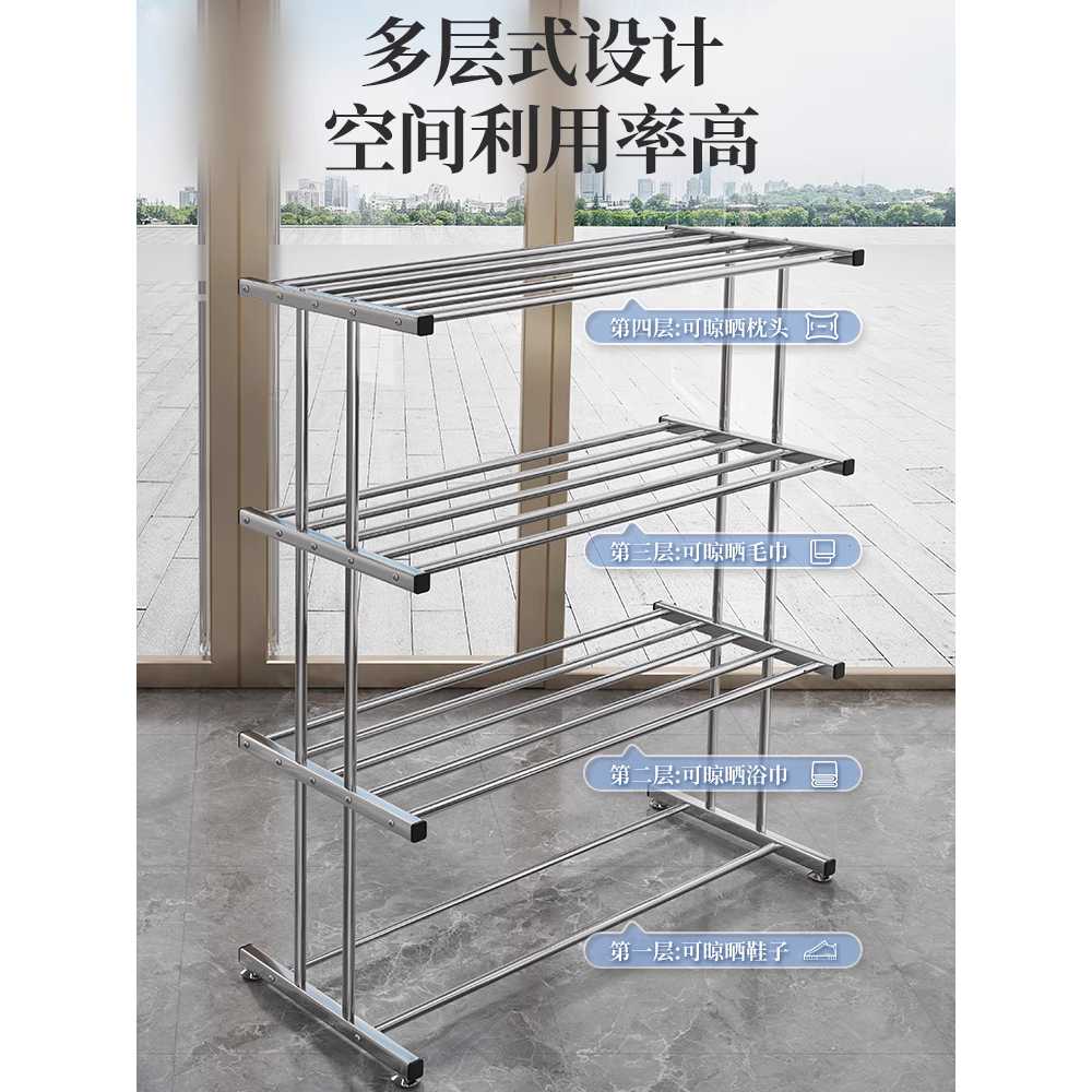 3단 수건건조대 스테인리스 세차장 빨래 걸이 미용실 80cm - 상세 이미지 4