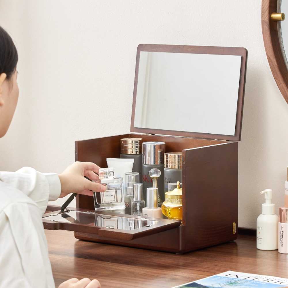 원목 화장품 보관함 진열 다용도 정리대 립스틱 향수 단일 상품 - 상세 이미지 2