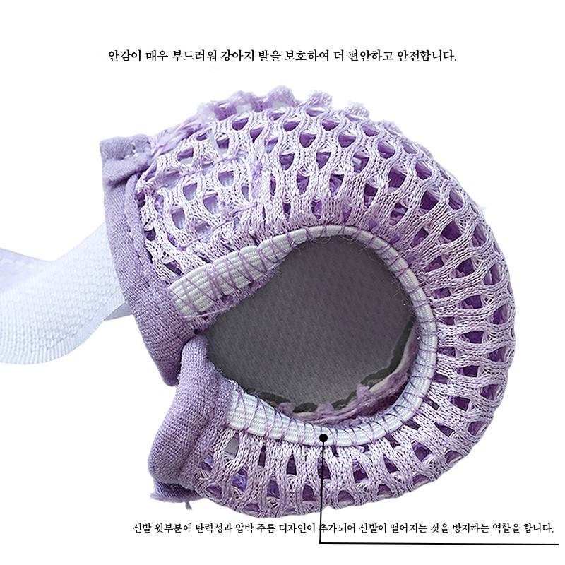 소형견 야광 통기성 강아지 샌들 미끄럼방지 여름 애견 신발 비숑 슈나우저 - 상세 이미지 3