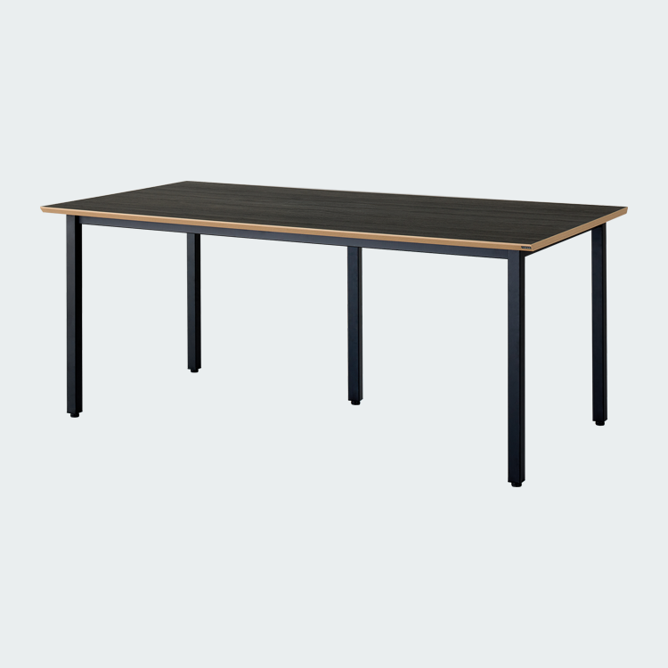 오피스테일 뮤보 W1800 회의용 탁자 사무실 회의실 가구 1800x900mm, 우드블랙/블랙다리 - 상품 이미지