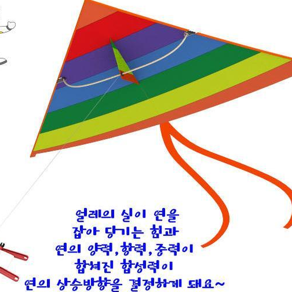 무지개천 가오리연만들기 연날리기키트 얼레포함 양력추력항력실험 - 상세 이미지 2