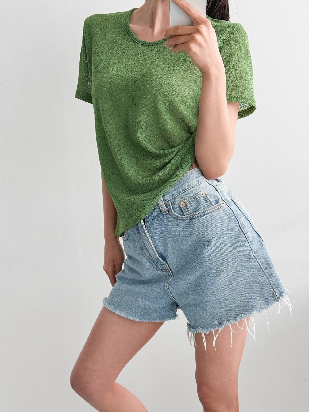 시스루티셔츠 유넥티 여성반팔티 얇은 반팔 티셔츠 이미지 6