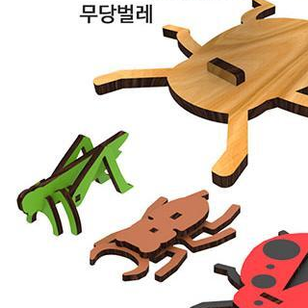 메뚜기 사슴벌레 무당벌레 MDF곤충색칠도안 미니곤충모형꾸미기 3종세트 이미지 7