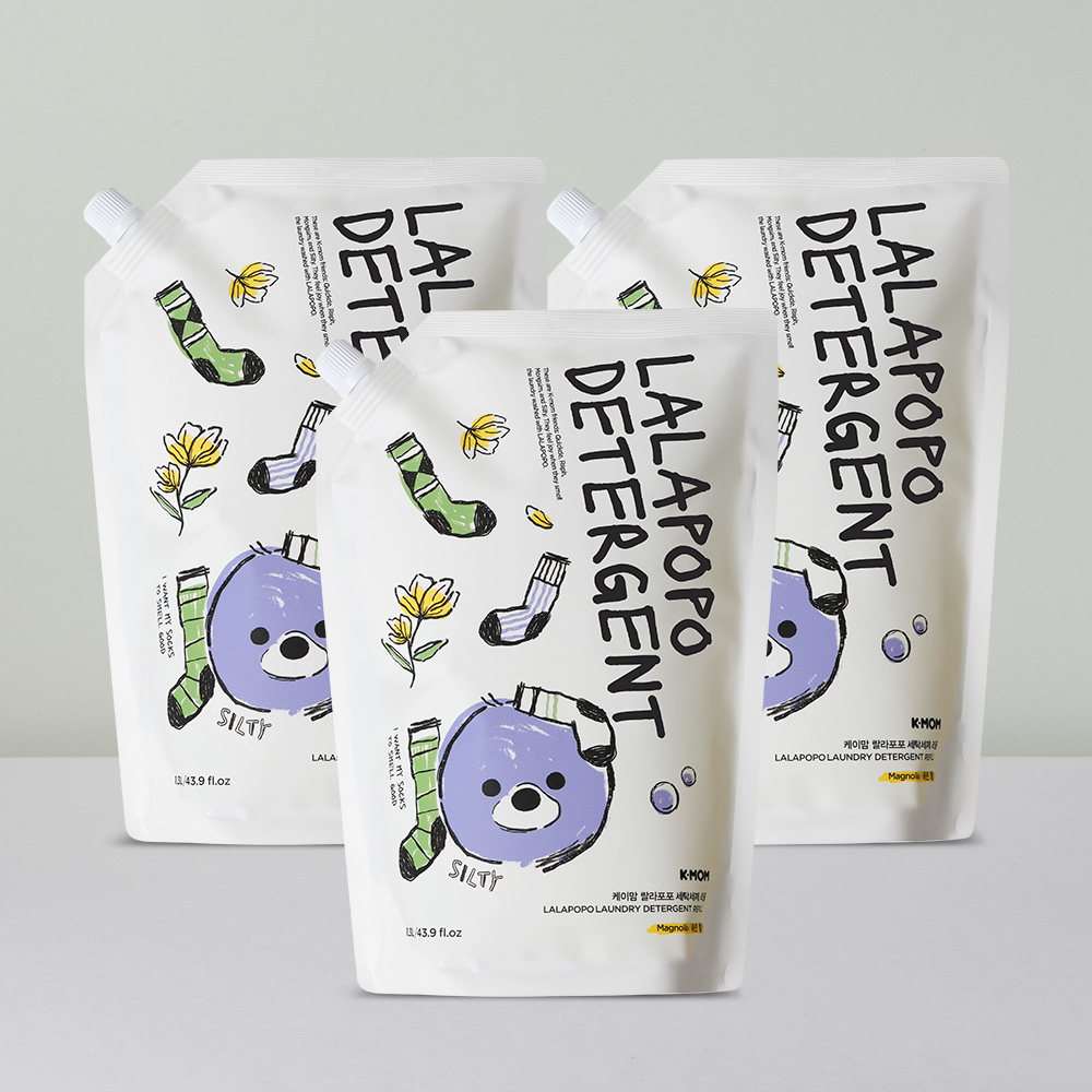케이맘 랄라포포 세탁세제 리필 1300ml 3팩 (향선택) 아기 유아 어린이세제 - 상품 이미지