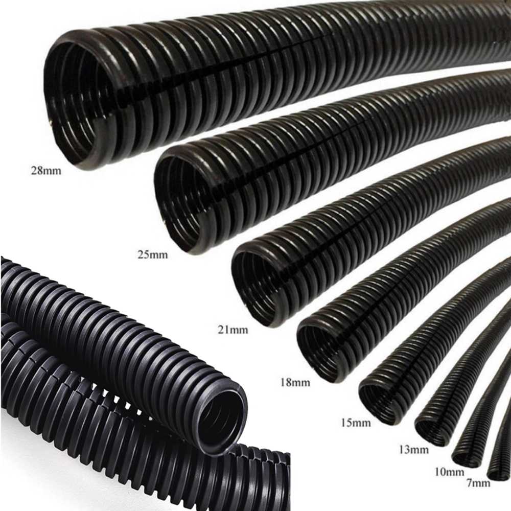 보호 주름관 PP주름관 배선 절연 내열성 시공 파이프 블랙 7mm/5mm 오픈형 3m - 상세 이미지 2