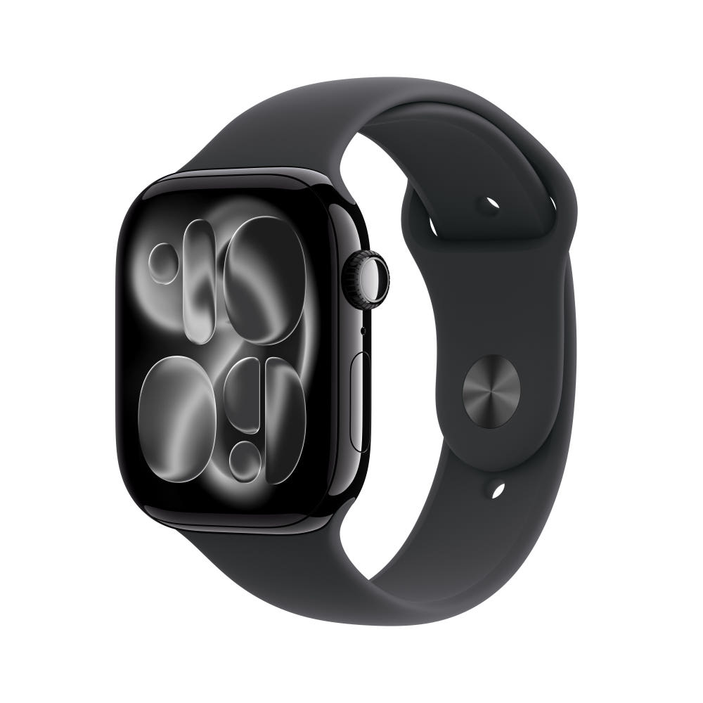 애플워치 11 GPS 제트 블랙 알루미늄, 46mm, 블랙 스포츠밴드 M/L - 상품 이미지