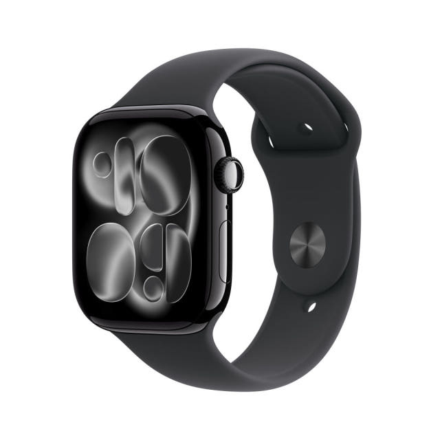 애플워치 11 GPS 제트 블랙 알루미늄, 46mm, 블랙 스포츠밴드