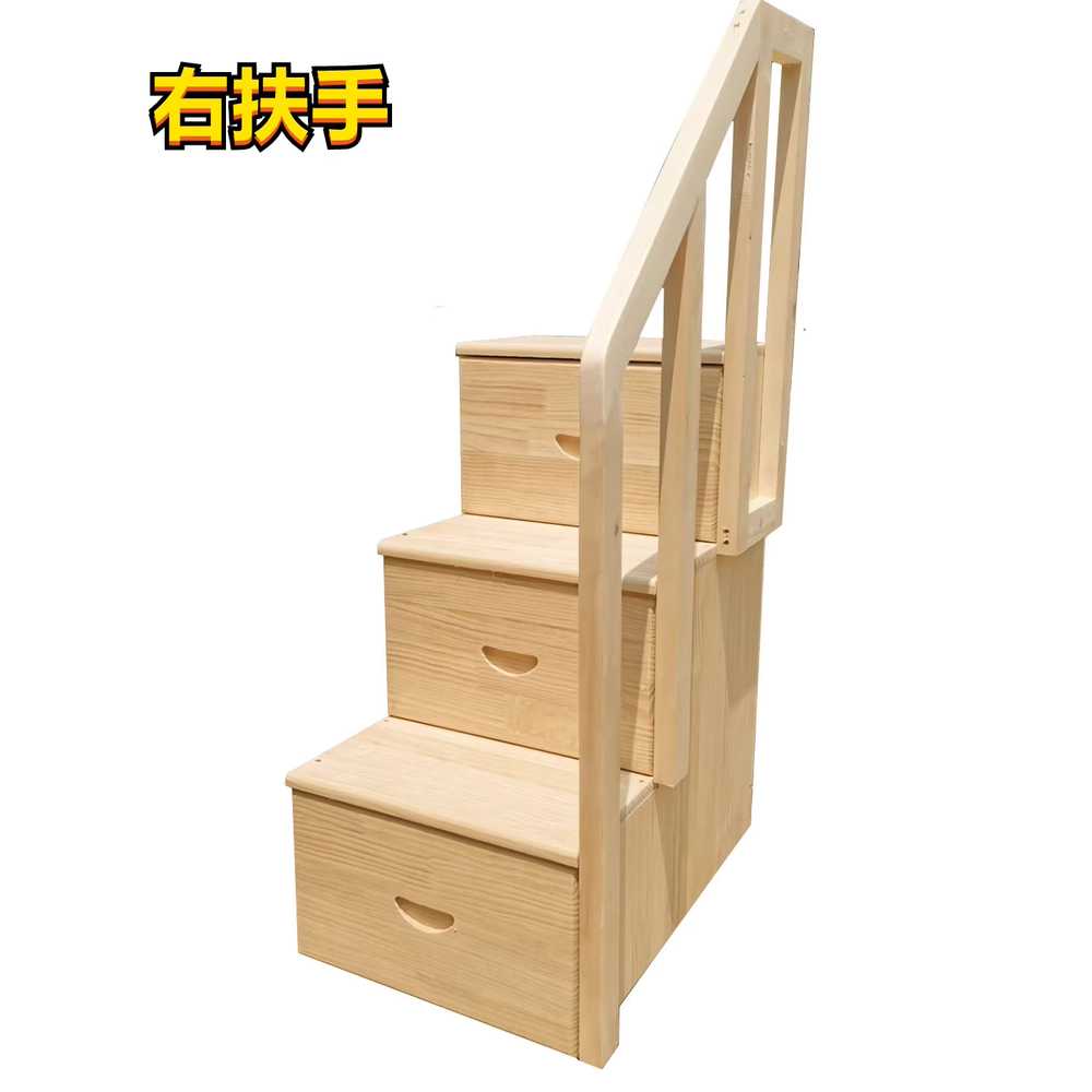계단 서랍장 옷 다락방 수납장 나무 캐비닛 사물함 80x100 4단 - 상세 이미지 2