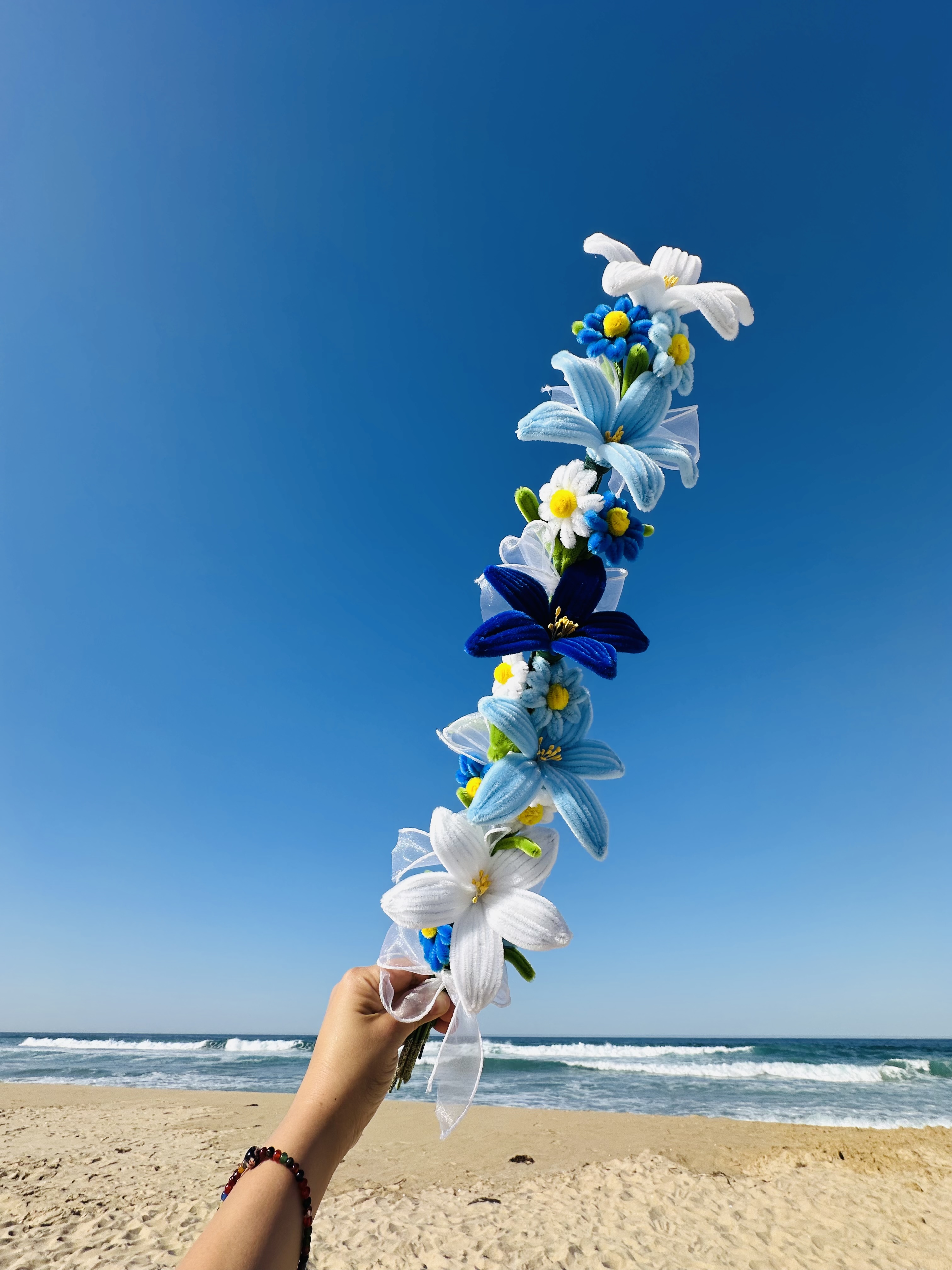 백합 탕후루 모루꽃다발 여름 꽃다발 시들지 않는 꽃선물 60cm 모루꽃 - 상세 이미지 2