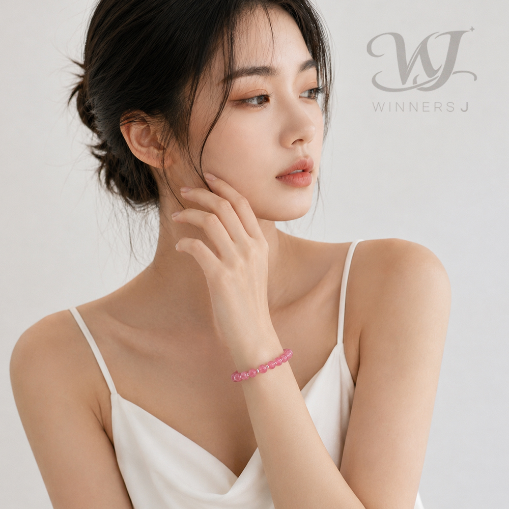 위너스J 원석팔찌 L01 핑크 블로썸 L02 아쿠아마린 X 실버925 여성 우정팔찌 - 상세 이미지 2
