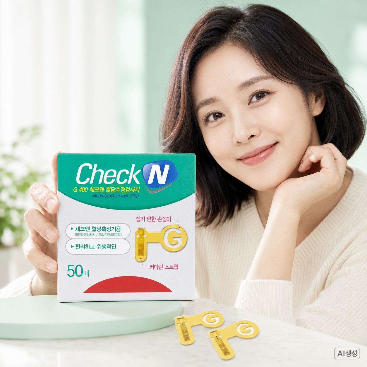 일동제약 체크앤 체크엔 혈당측정 검사지 50매 당수치 - 상품 이미지