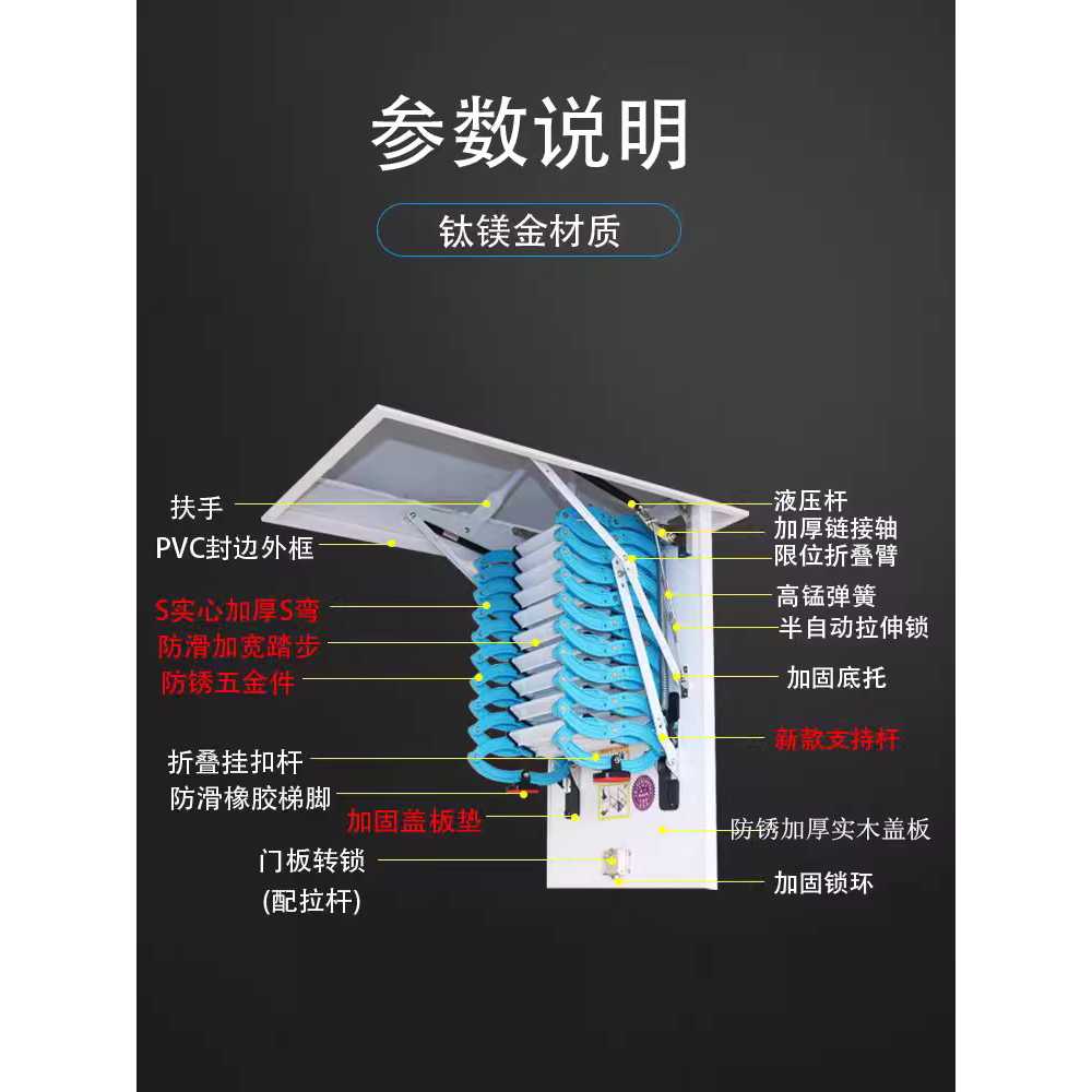 접이식 사다리 리프트 작업발판 안전발판 작업사다리 탄소강 70x90 - 상세 이미지 3