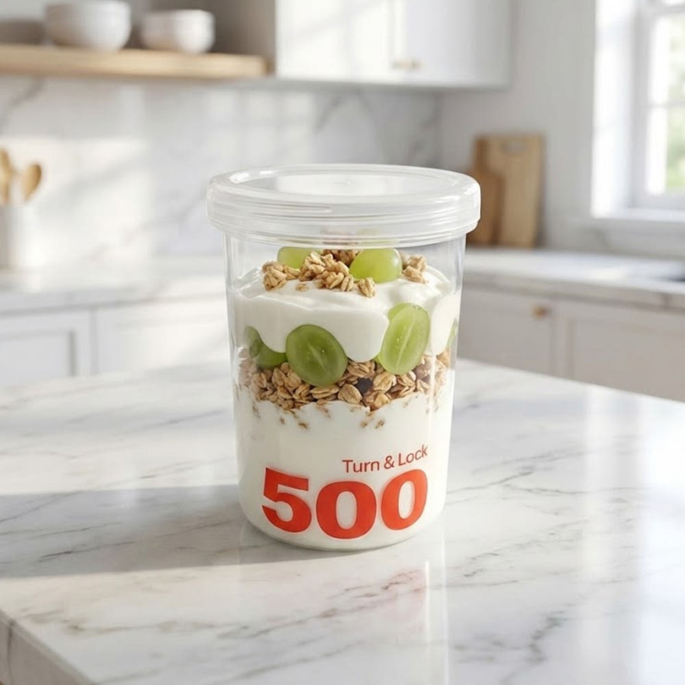 투명 그릭 요거트통 원형 소분용기 원통 500ml, 5개 - 상세 이미지 3
