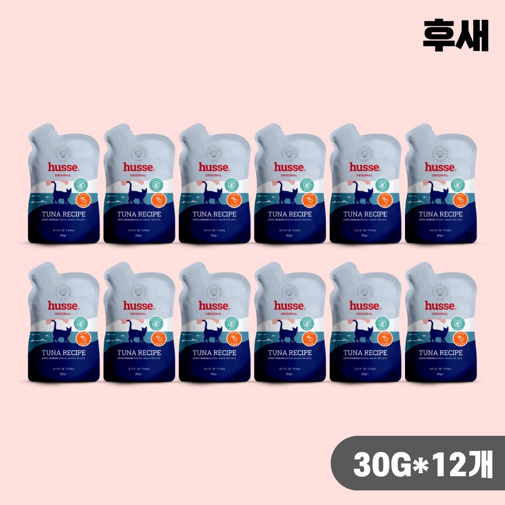 후새 캣 파우치 고양이 주식 참치 타우린 무스, 30g, 12개 - 상품 이미지