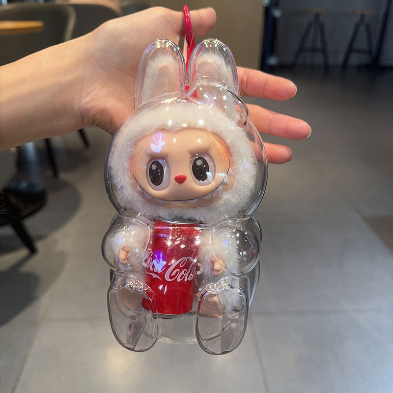 라부부 투명 케이스 키링 보호 전용 아크릴 인형 악세사리 커버 가방 꾸미기 백참 백꾸 키홀더 열쇠고리 - 상세 이미지 5