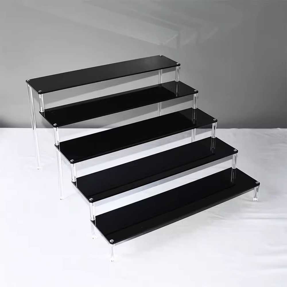 아크릴 계단 레고 넨도 디스플레이 투명 스탠드 전시 검은색 3겹 20x8CM - 상세 이미지 4