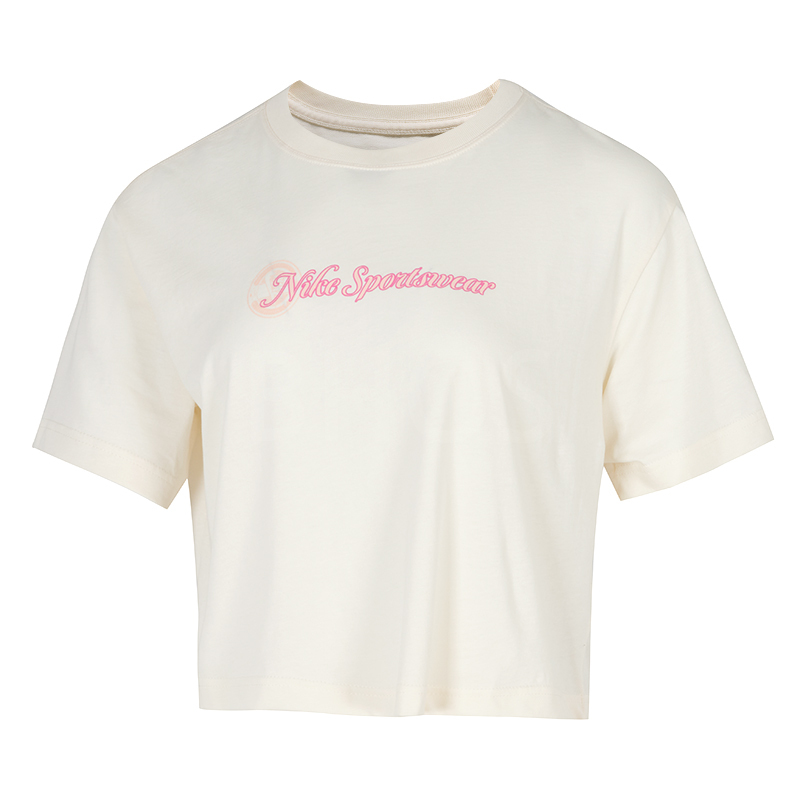 나이키 CLUB SS CROP CC 아이보리 여성 티셔