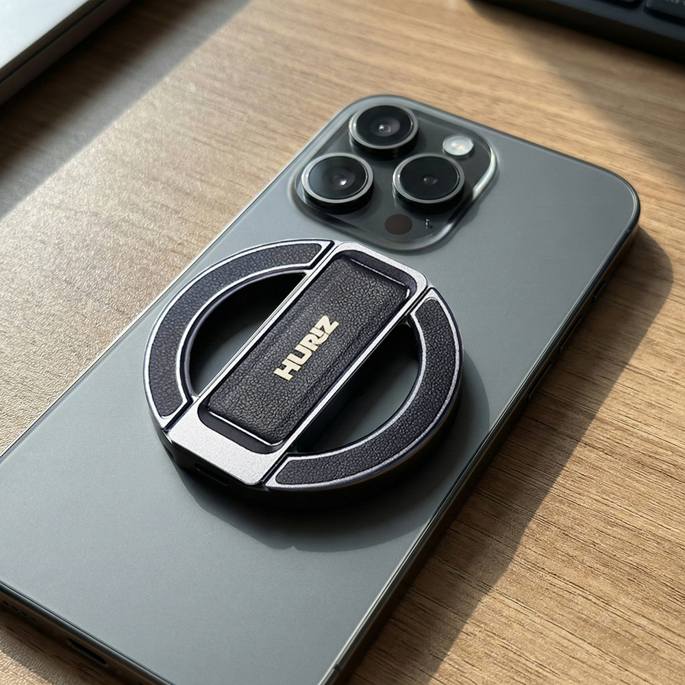 휴라이즈 레더톡 메탈가죽 초슬림 맥세이프 히든핑거그립 자유거치대 HR-MacFold Pro 이미지 6