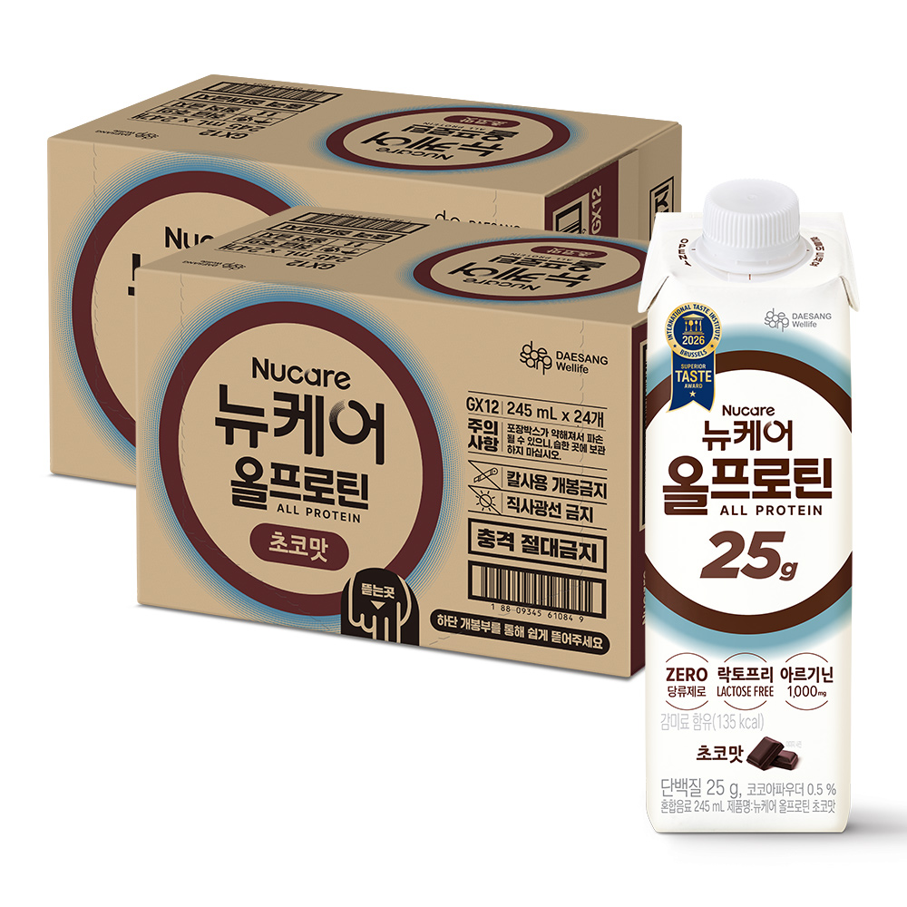 [단백질 25g] 뉴케어 올프로틴 초코맛 단백질음료 245ml, 48개 - 상품 이미지