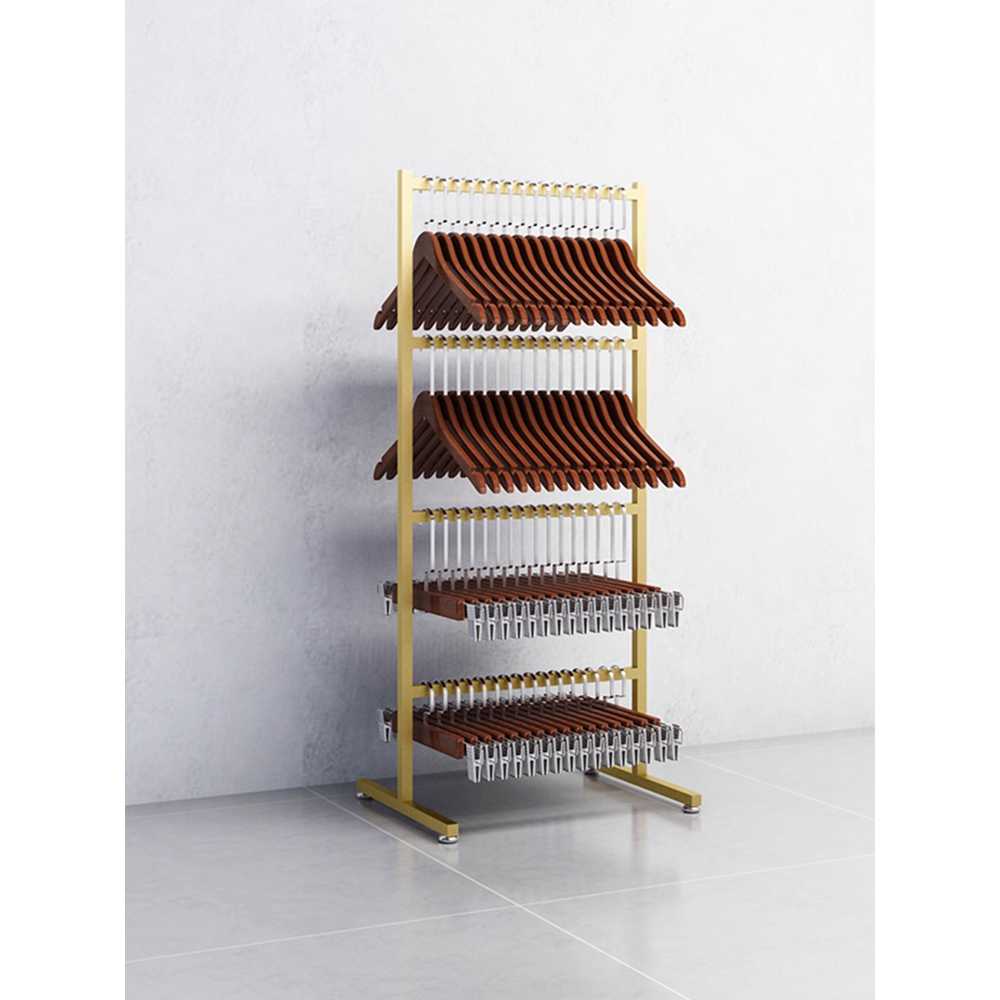 옷걸이 수납 행거 바퀴 시스템 옷장 스텐 드레스룸 긴 검정 50x110cm - 상세 이미지 3