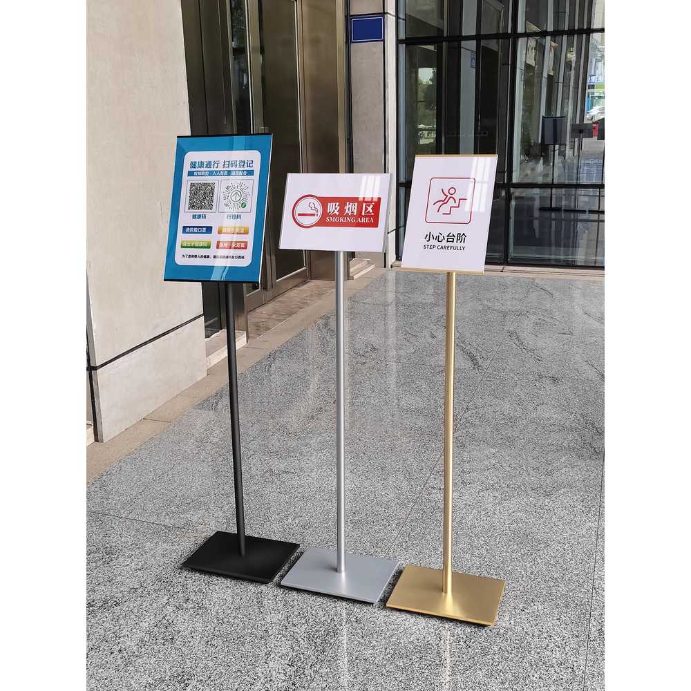 POP거치대 철제 포스터 메뉴판 스탠드 안내판 배너 정사각 A4 블랙 물 표지판 - 상세 이미지 5