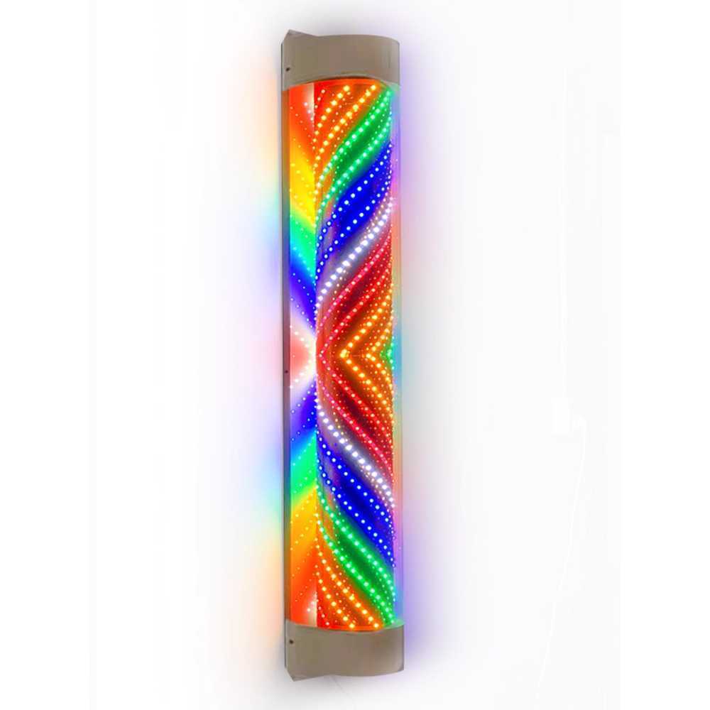 미용실 싸인볼 이발소 LED 바버폴 헤어샵 회전간판 엑스1(레인보우 60cm) - 상품 이미지