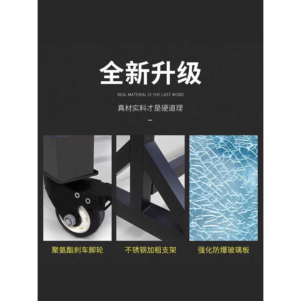 투명 화이트보드 스탠드 계획표 이동식 유리 달력 판 화이트보드(흰색)90x120 - 상세 이미지 5