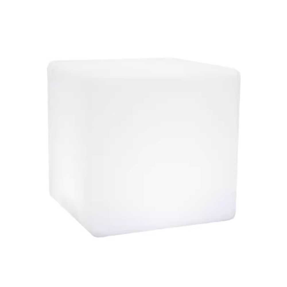 LED 큐브 모양 조명 의자 스툴 야외 스퀘어 카페 정원 충전 50cm - 상품 이미지