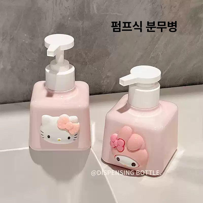 산리오 리필 샴푸 통 디스펜서 세제통 펌프통 분배 용기 바디워시 주방 욕실 키티 마이멜로디 헬로키티 병 200ml - 상세 이미지 3