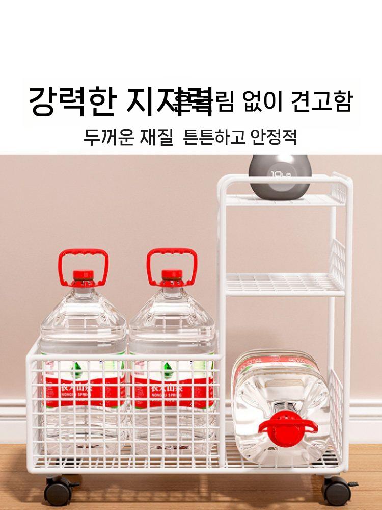이동식 사이드수납장 철제 틈새 슬라이딩 책상아래 화이트 3단 중형 이미지 7