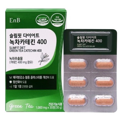 ENB 슬림핏 다이어트 녹차카테킨 400 체지방감소 식물성 1000mg 30정, 1개 - 상품 이미지