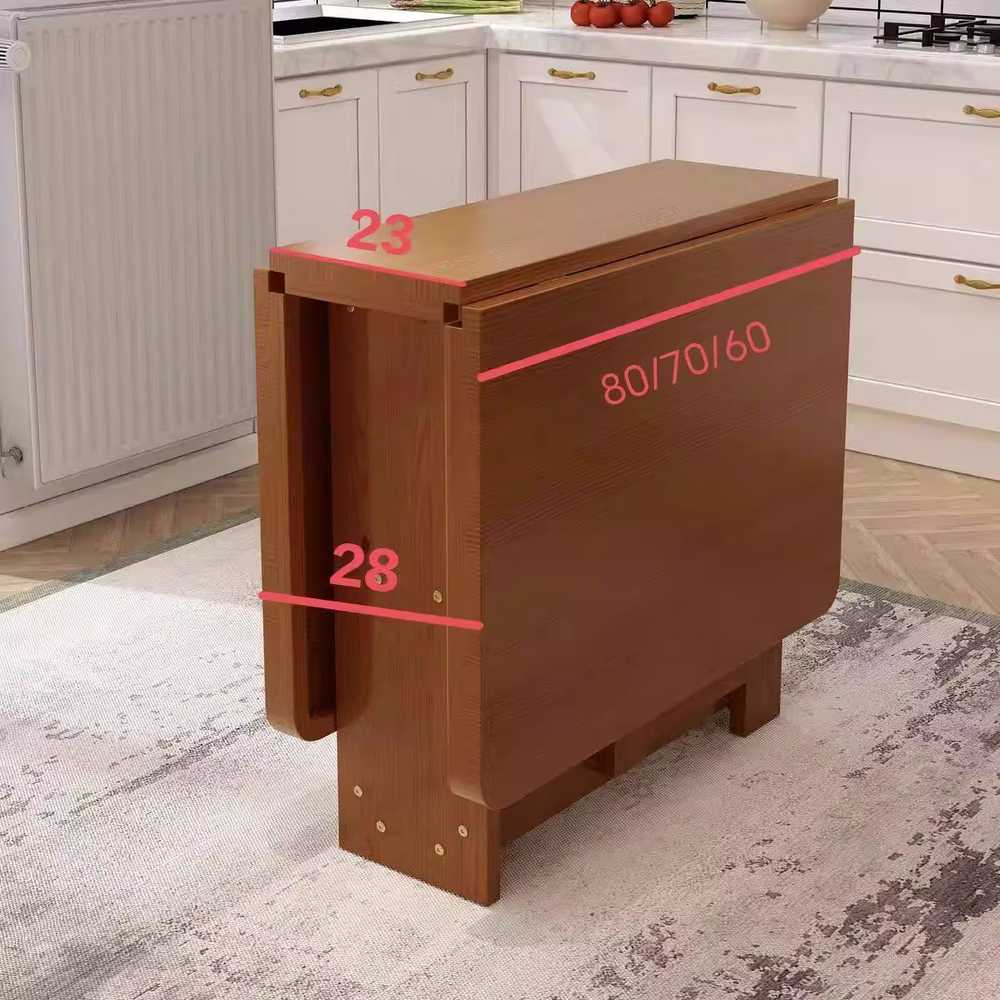 확장형 테이블 원목 폴딩 접이식 거실 식탁 공간활용 목재 120x60x75 - 상세 이미지 4