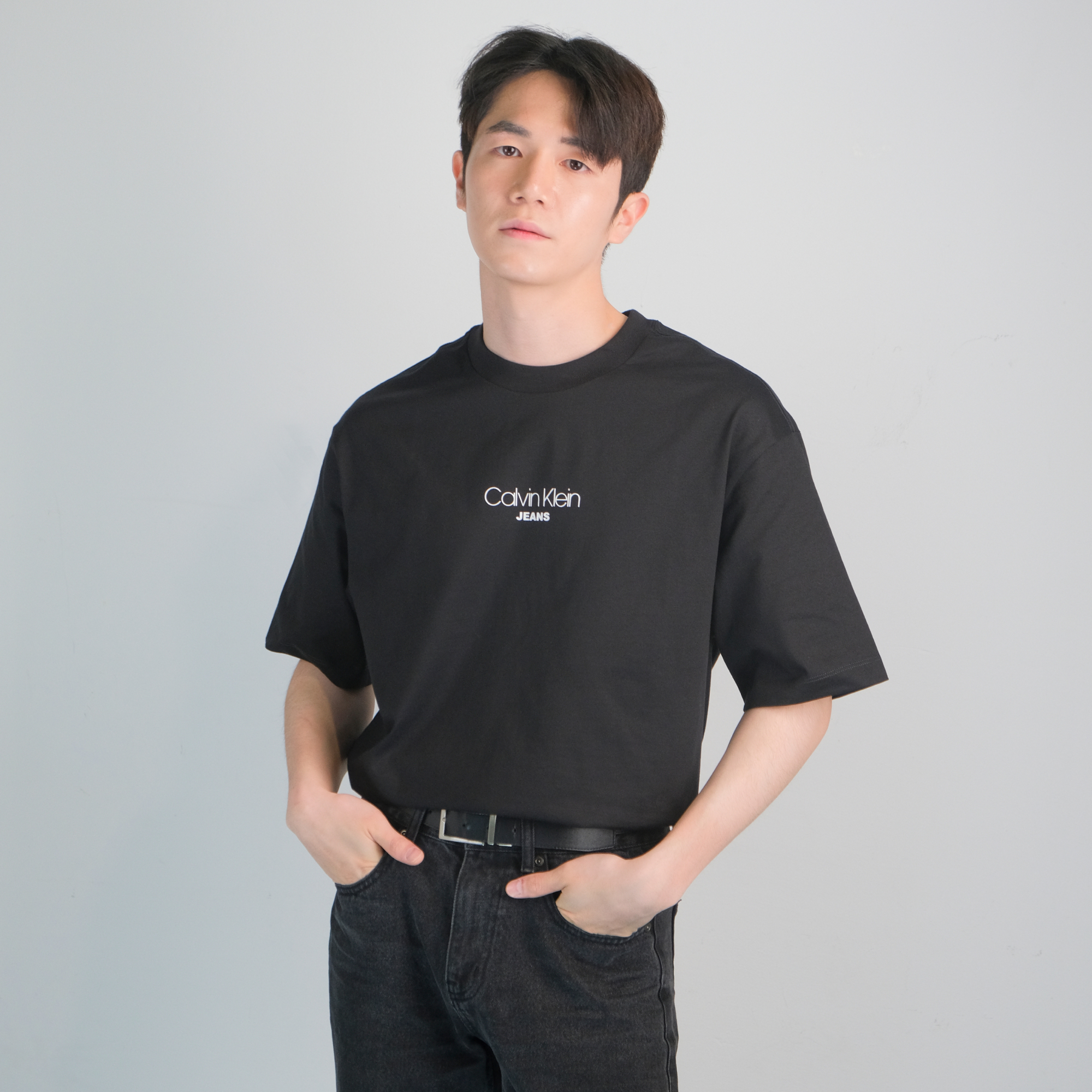 캘빈클라인 릴렉스 핏 CKJ 그래픽 티셔츠 블랙, L - 상세 이미지 2
