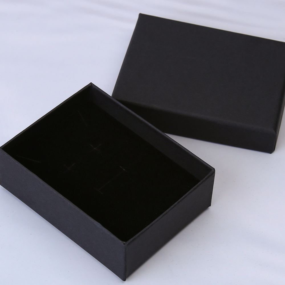 반지포장세트 고급블랙무지 목걸이반지세트포장박스 쥬얼리샵포장상자 7x9cm - 상세 이미지 2