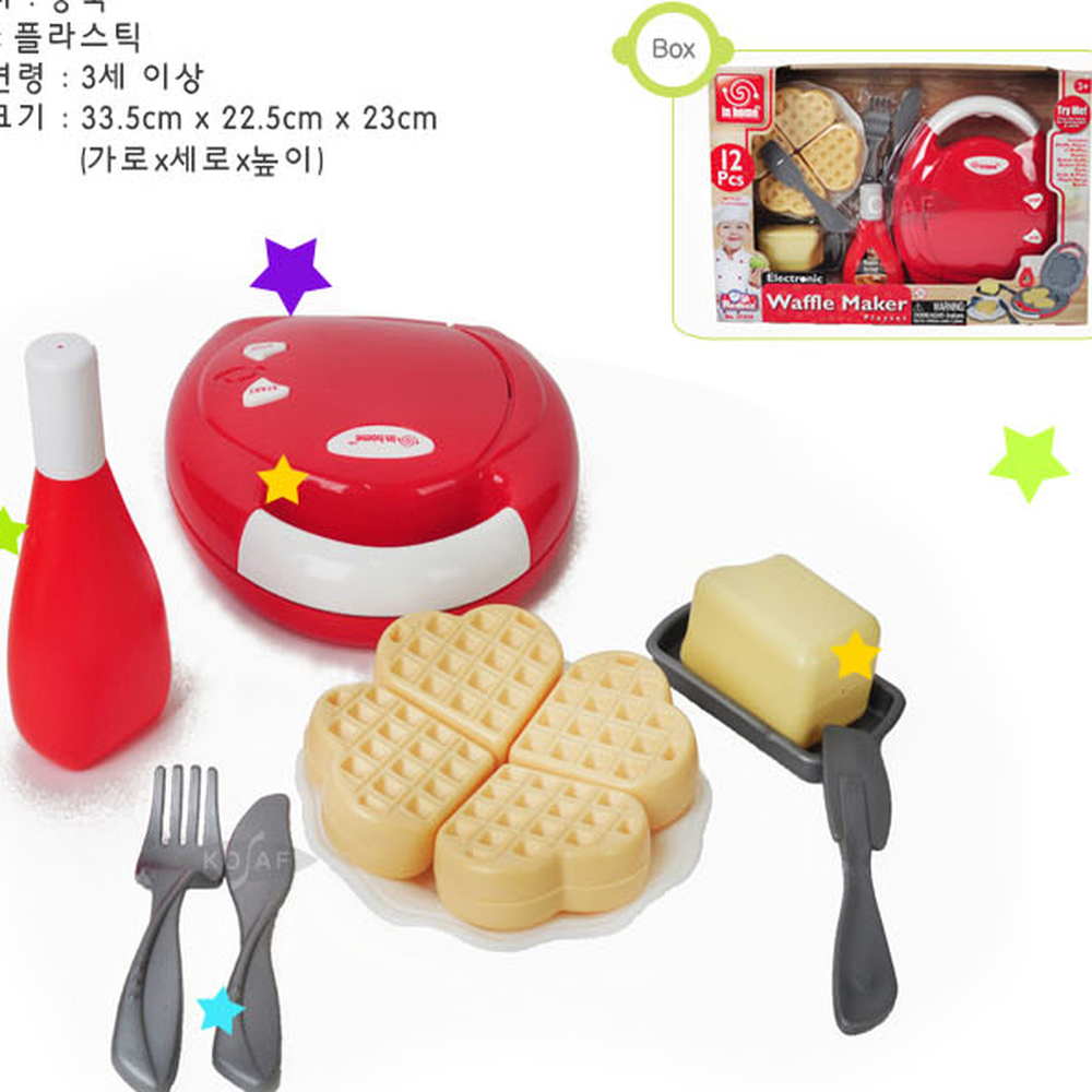와플기계놀이 ABSPP재질소꿉놀이와플 정교한디테일 12pcs 3세이상 - 상세 이미지 3