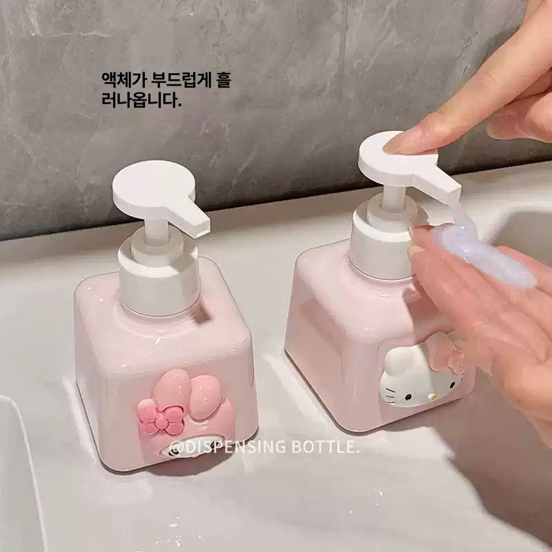 산리오 리필 샴푸 통 디스펜서 세제통 펌프통 분배 용기 바디워시 주방 욕실 키티 마이멜로디 헬로키티 병 200ml - 상세 이미지 2