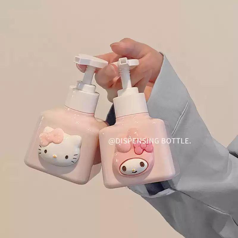 산리오 리필 샴푸 통 디스펜서 세제통 펌프통 분배 용기 바디워시 주방 욕실 키티 마이멜로디 헬로키티 병 200ml - 상세 이미지 5