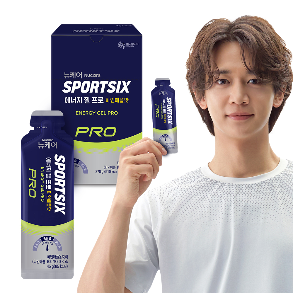 뉴케어 스포식스 러닝 마라톤 에너지 젤 프로 파인애플맛 6포, 1개