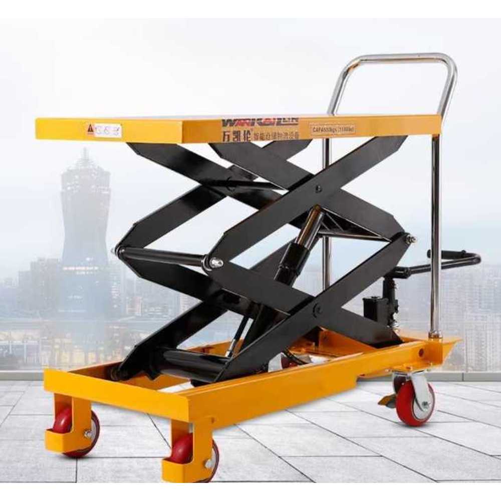 이동식 유압 테이블 리프트 고중량 카트 수동 대차 150kg 1.26m 700x450 - 상품 이미지