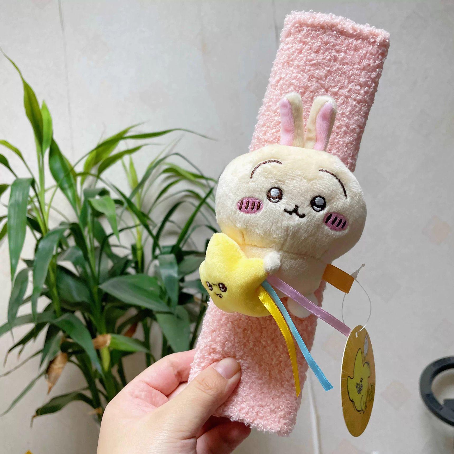 치이카와 자동차 안전벨트 커버 어깨 보호 우사기 하치와레 커플 차량 실내 장식 쿠션 패드 치이카와 - 상세 이미지 3