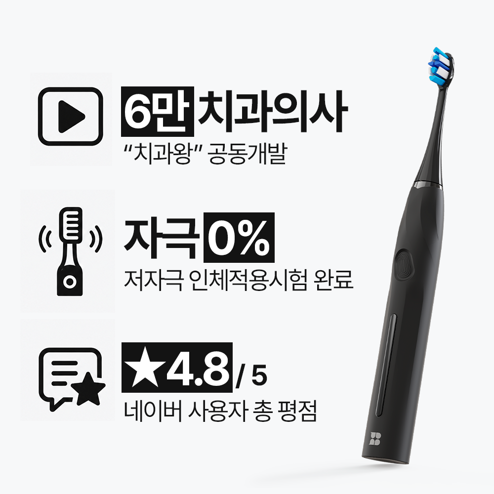 클린디 치과왕 스윙 45 전동칫솔 회전 음파 저자극 2개입 - 상세 이미지 4